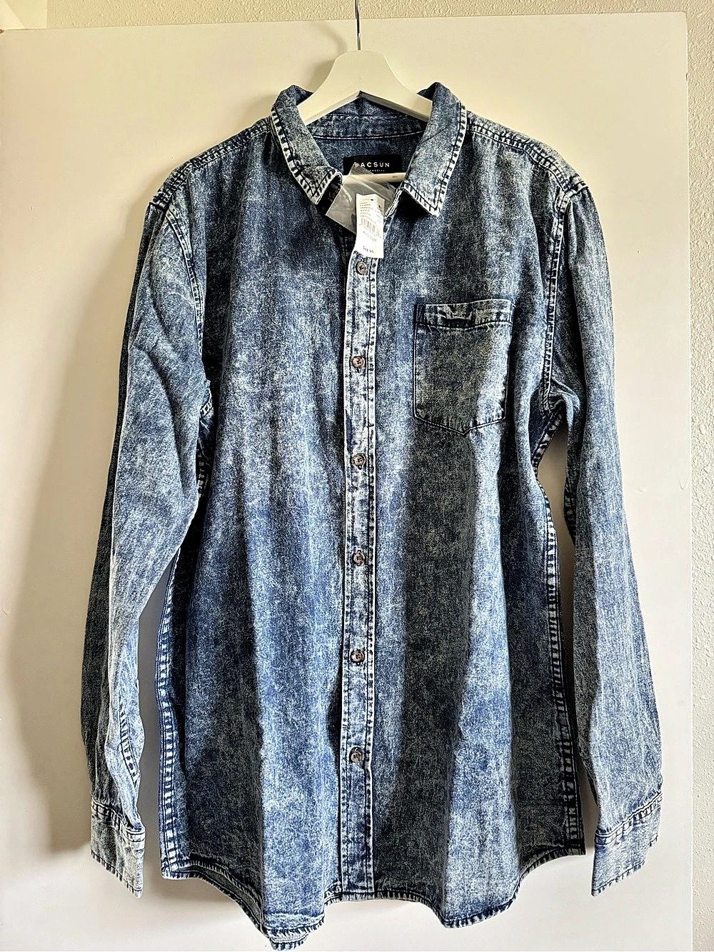 PacSun Denim Button Down Shirt Blue XL NWT